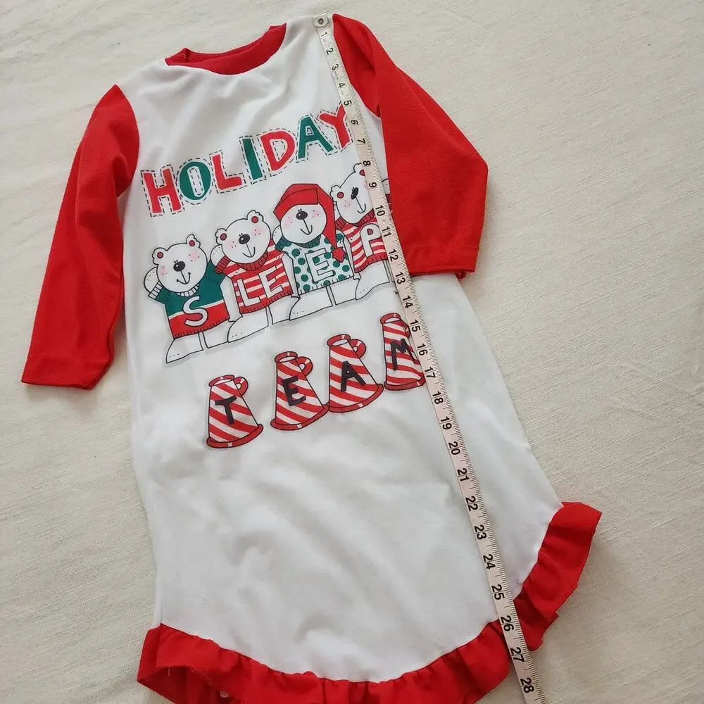 Vintage Holiday Bear Nightgown kids 6
